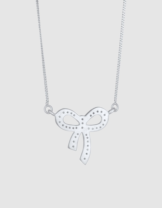Elli Jewelry - Necklace Ribbon Zirconia 925 Sterling Silver