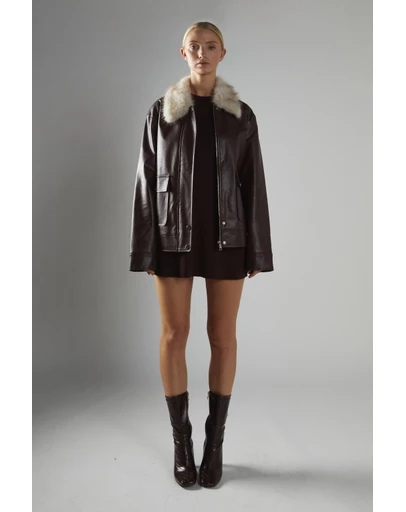 Glamorous - Fur Collar PU jacket