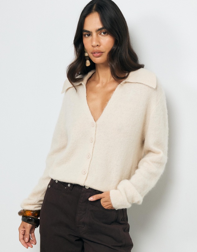 AERE - Pia Brushed Knit Cardigan