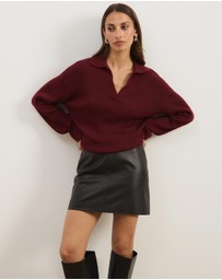 Atmos&Here - Eden Rib Collar Knit