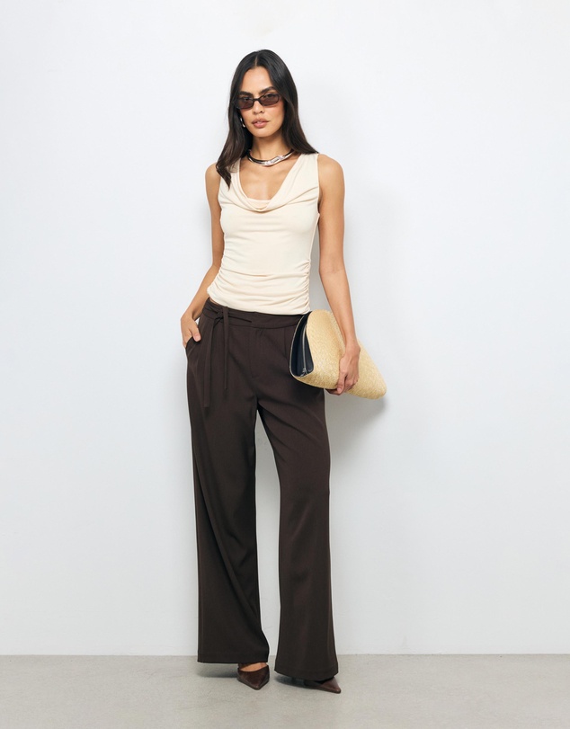 AERE - Cupro Cowl Neck Top