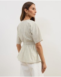 Atmos&Here - Elis Cotton Gathered Waist Top