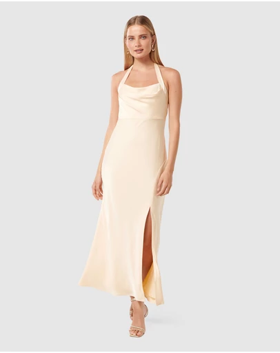 Forever New - Alice Halter Neck Satin Maxi Dress