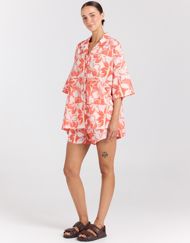 Poolside Paradiso - Java Over Shirt - Hibiscus
