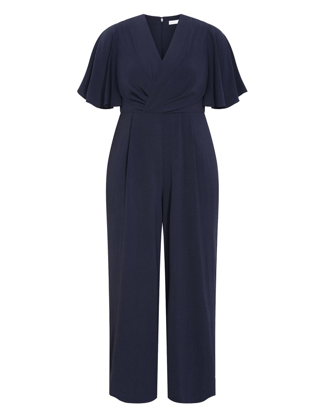City Chic - Plus size Braelynn V Neck Jumpsuit - navy