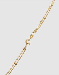 Elli Jewelry - Necklace Ladies Y-Chain Layer Balls in 925 Sterling Silver Gold Plated