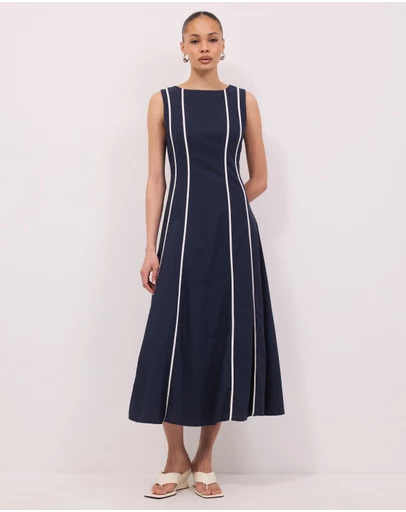 Calli - Zara Contrast Seam Midi Dress