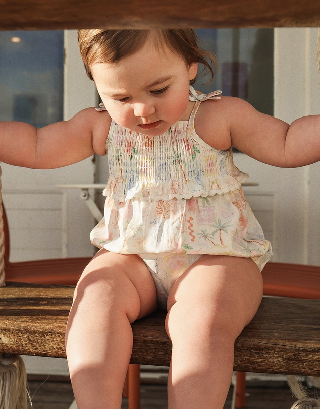 Kynd Baby - Resort Shirred Romper in Resort