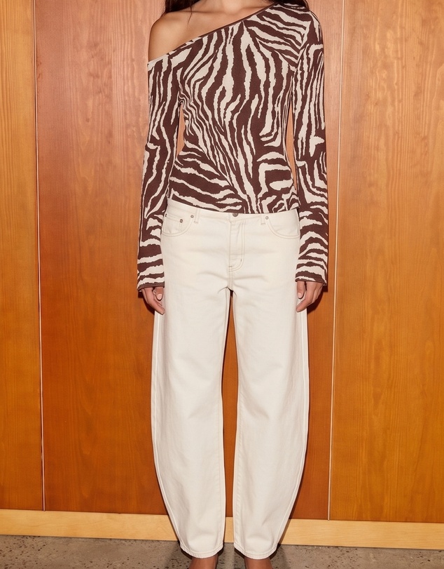 Atmos&Here - Mylie Bias Cut Zebra Print Top