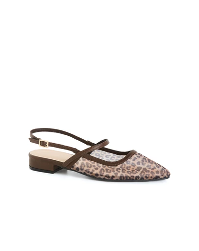 City Chic - WIDE FIT Animal Mesh Flat