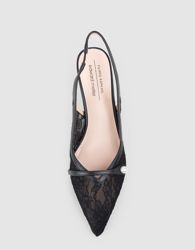 Edward Meller - DAMINA70 Lace Slingback with Pearl
