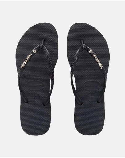 Havaianas - Havaianas Slim Metal Logo Crystal - Women's