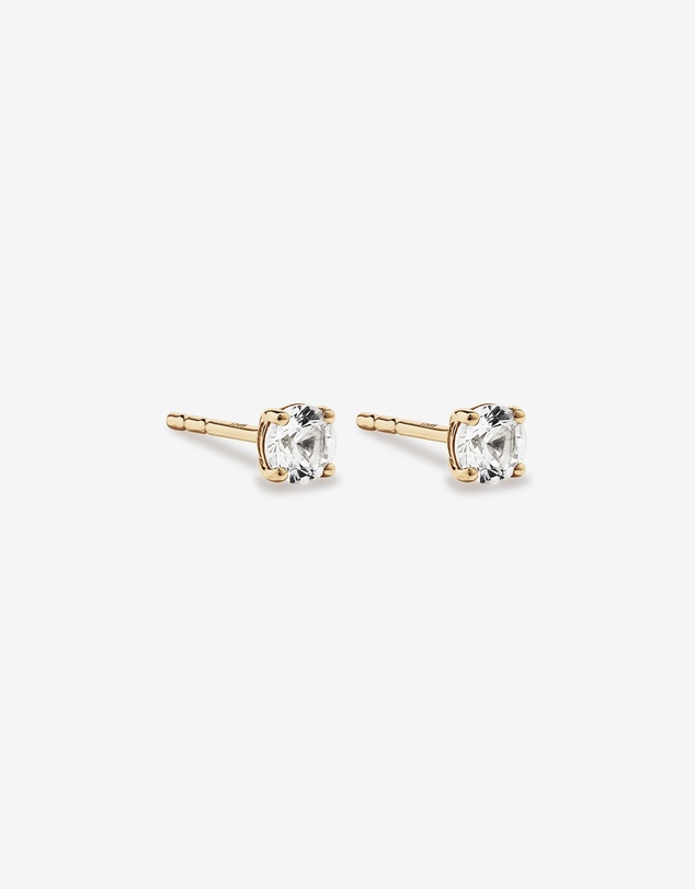Michael Hill - Round Created White Sapphire Birthstone Stud Earrings in 10kt Yellow Gold
