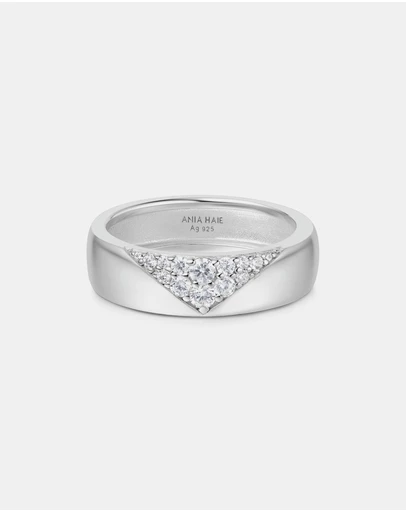 Ania Haie - Silver Pave Cubic Zirconia Bold Statement Ring
