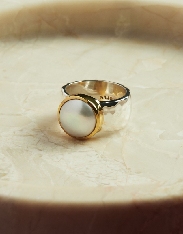 Najo - Chroma Two Tone Gold Pearl Ring
