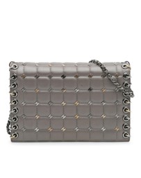 Pre-Loved by Azura Reborn - Pre-Loved Small Lambskin Chocolate Bar CC Piercing Studded Chain Flap