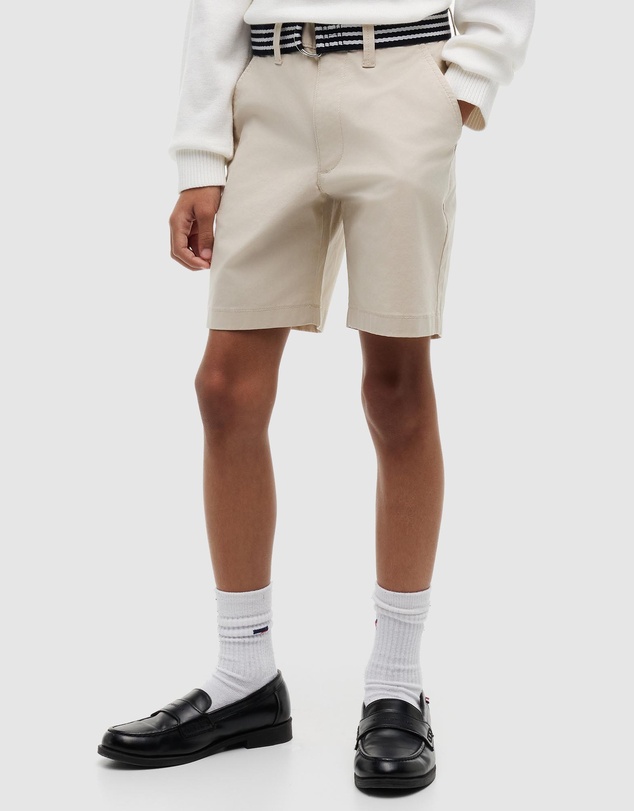 Tommy Hilfiger - Essential Signature Belt Loose Chino Shorts - Kids