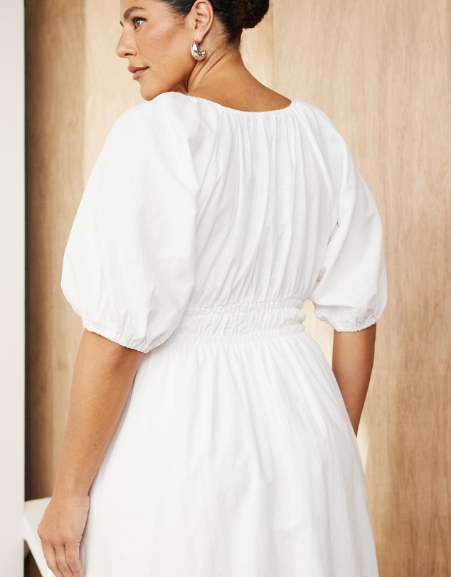 Atmos&Here Curvy - Darla Linen Blend Midi Dress