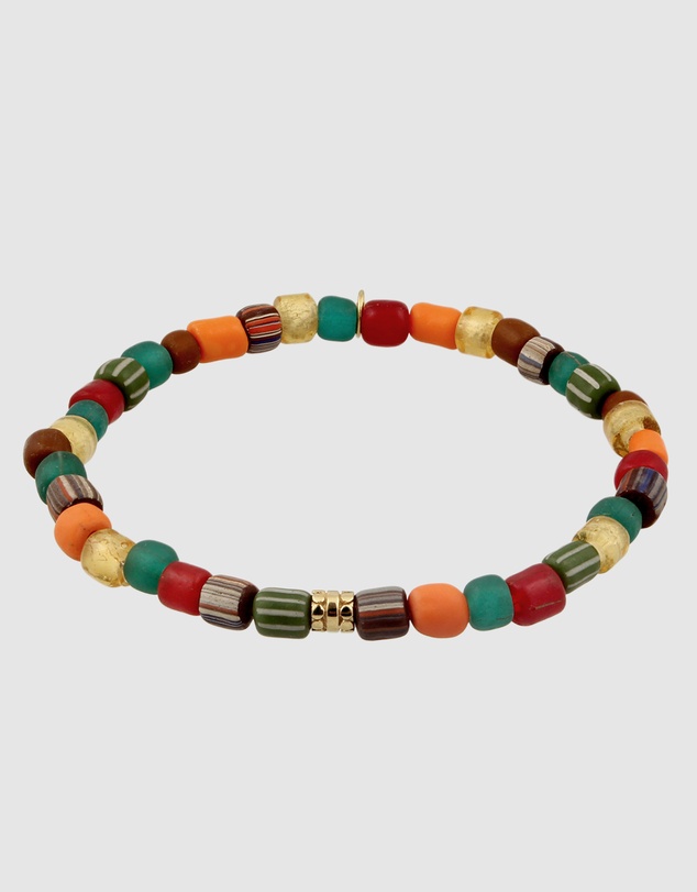 Kuzzoi - ICONIC EXCLUSIVE - Mixed Bead Bracelet with Gold-Plated Silver Elements
