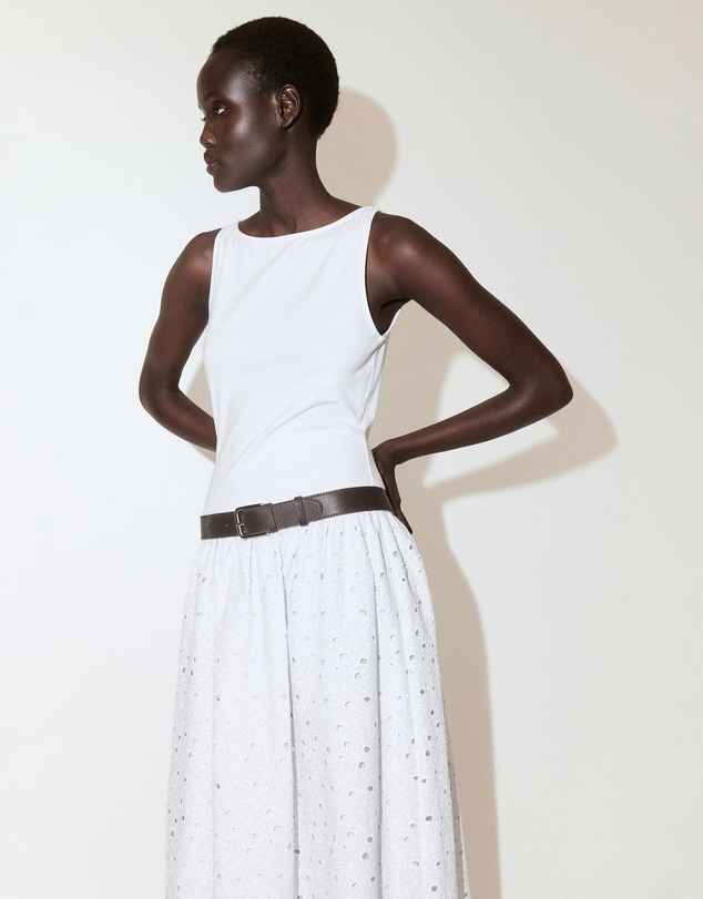 M.N.G - A-Line Dress with Broderie Anglaise Embroidery