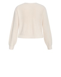 City Chic - Plus size Chloe True Knit Cardigan - cream melange
