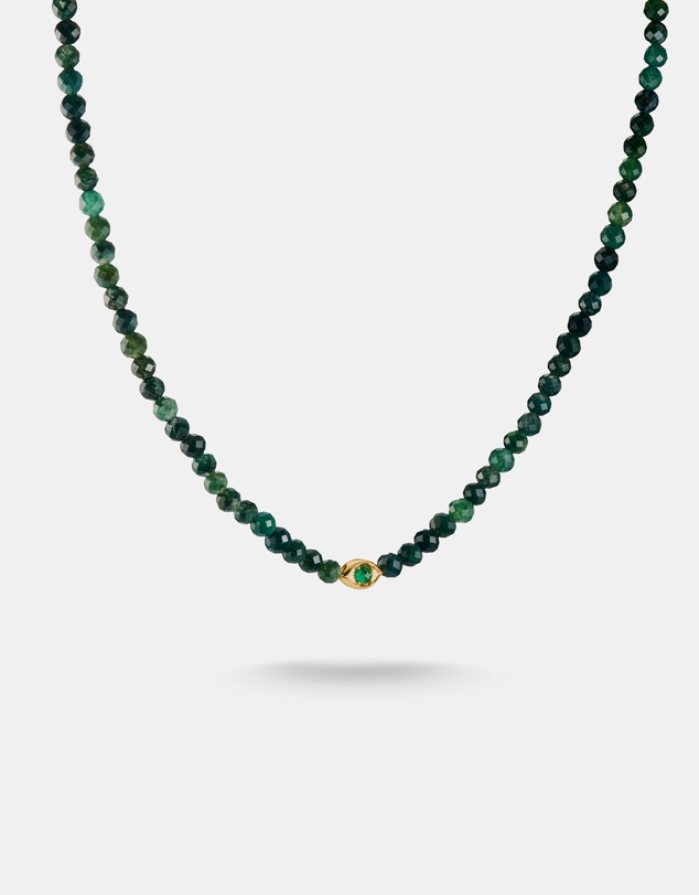 THOMAS SABO - THOMAS SABO Elyndra Necklace with Green Moss Agate Beads