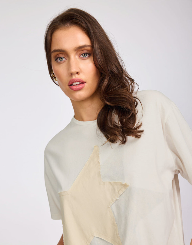ONE TEASPOON - Shadow Star Boyfriend Tee - Cream