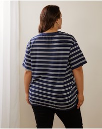 Atmos&Here Curvy - Frankie Striped Relaxed Tee