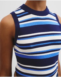 Country Road - Australian Merino Crew Neck Stripe Knit Tank