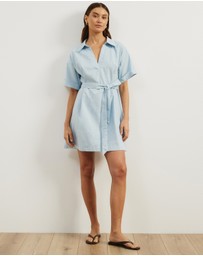 Atmos&Here - Britt Linen Blend Belted Mini Dress