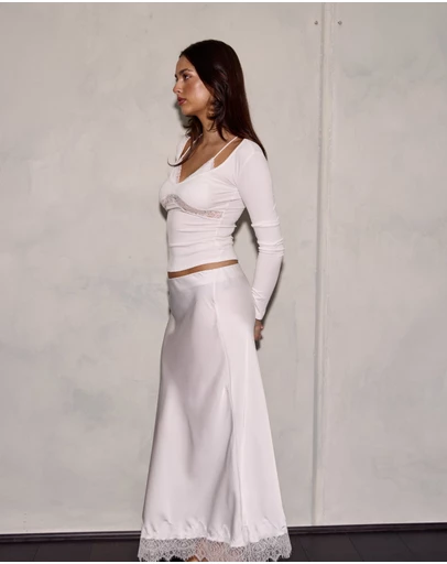 Style Addict - Valerie Satin Lace Skirt