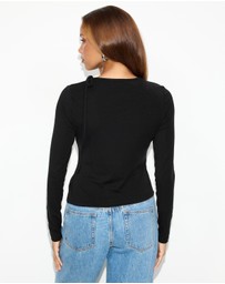 Dazie - Autumn Tie-Shoulder Top