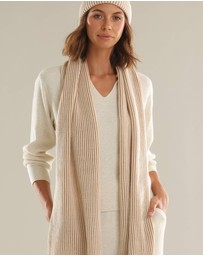 Morgan & Taylor - Sarina Rib Knit Scarf in Beige