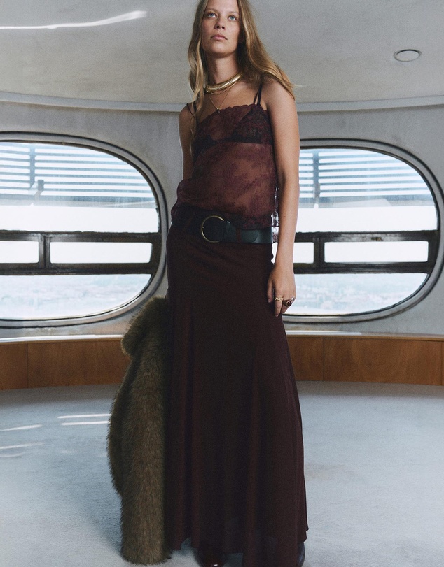 M.N.G - Godet Skirt With Belt