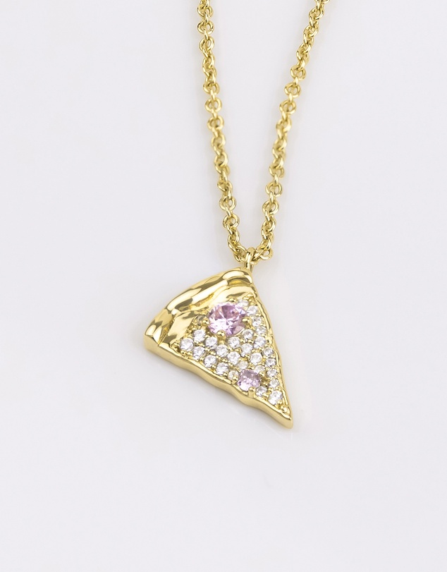 Wanderlust + Co - Pizza Slice Gold Necklace