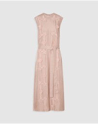 Oroton - Ribbon Trim Silk Sheath Dress