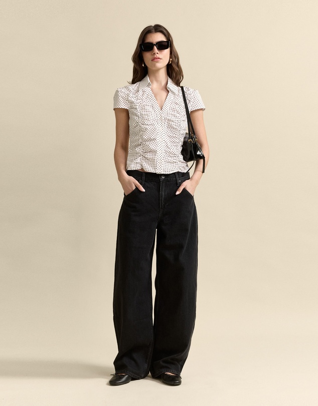 MVN - Polka Dot Rouched Shirt