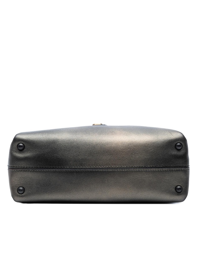 Pre-Loved by Azura Reborn - Pre-Loved Small Intrecciato Trimmed Metallic Nappa Grommet Piazza Satchel