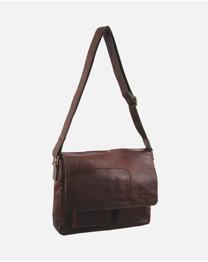 Pierre Cardin - Pierre Cardin Rustic Leather Computer/Messenger Bag