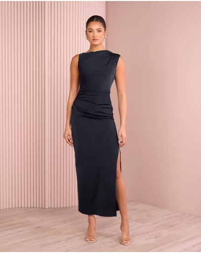 Azzurielle - Gentille High Neck Maxi Dress