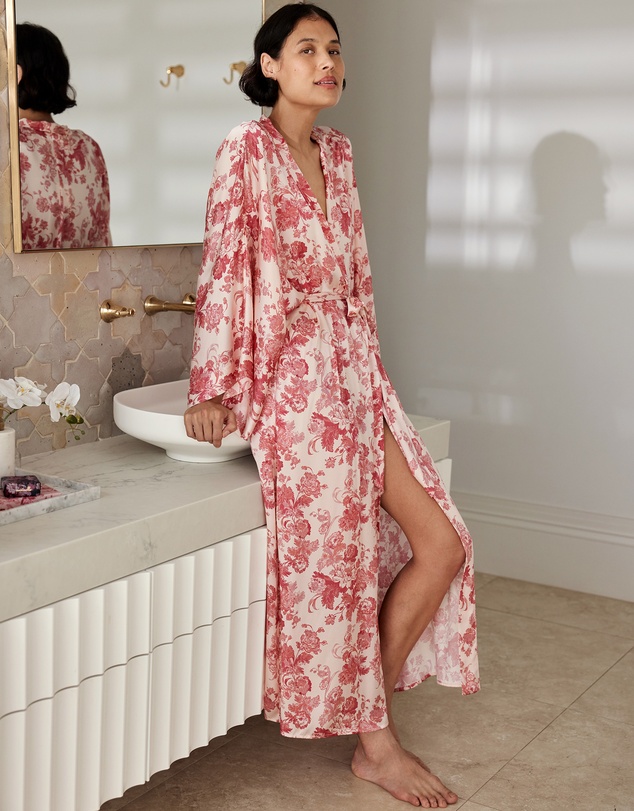 Papinelle - Madelyn Silk Kimono Maxi Robe