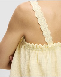 Cotton On Body - Cotton Lace Trim Babydoll Cami Set