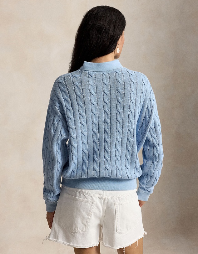 Polo Ralph Lauren - Cable-Knit Cotton Polo-Collar Sweater