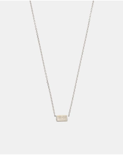 Kirstin Ash - Baguette Birthstone Necklace June Moonstone