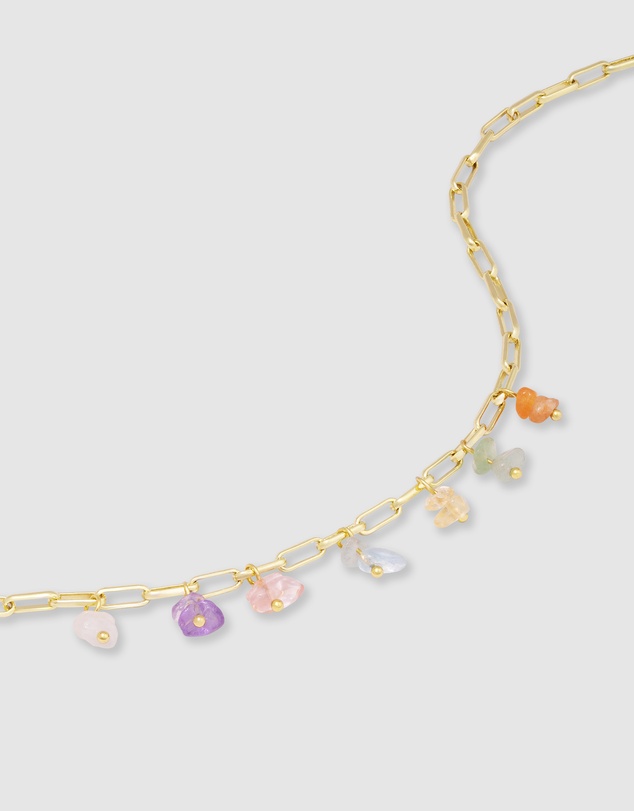 Wanderlust + Co - Kaleidoscope Beaded Gold Necklace