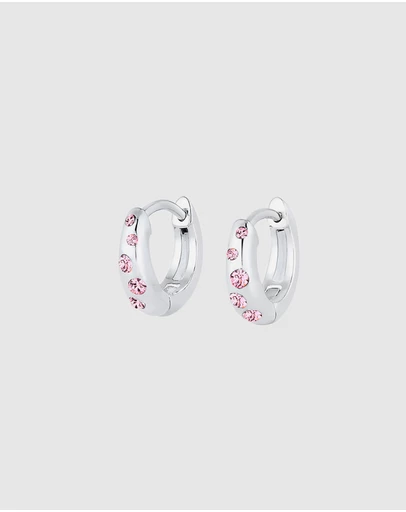 Elli Jewelry - Earrings Kids Creole Crystals 925 Sterling Silver