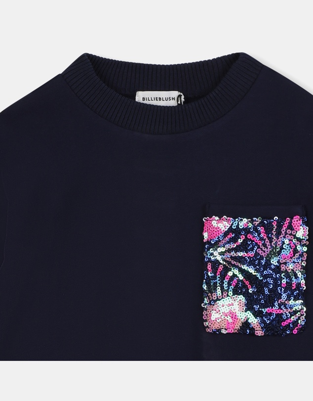 Billieblush - Sequin-Embellished Crew Neck Sweatshirt Dress - Kids-Teens
