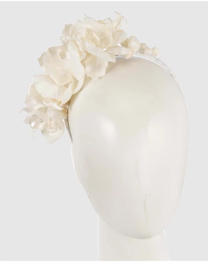 Max Alexander - Cream Orchid Flower Fascinator