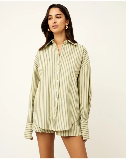Dazie - Nina Stripe Long Sleeve Shirt