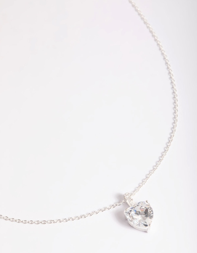 Lovisa - Sterling Silver Cubic Zirconia Heart Necklace